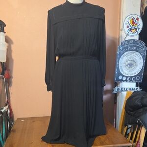 Vintage Pierre Cardin Black Long Sleeve Dress Womens Size 8